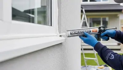 Professional caulking and sealing on coastal home exterior in Long Beach, CA for weather protection