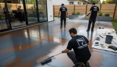 Professional concrete staining in Long Beach CA for durable decorative driveways and patios