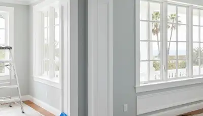 Professional interior trim painting with crisp lines and detailed finishes in Long Beach, CA home