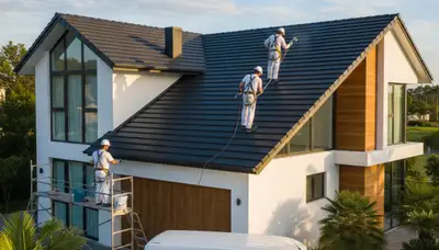 Professional roof painting and coating service in Long Beach, CA protecting homes from coastal weather