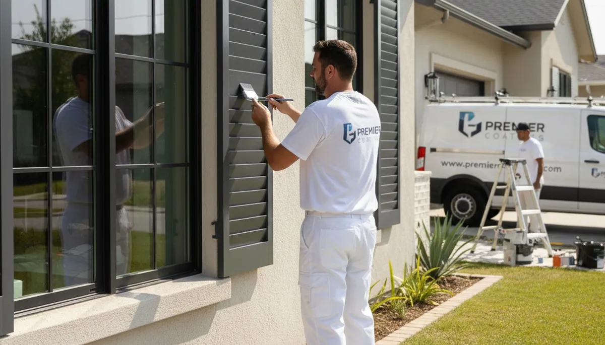 Professional shutter painting service in Long Beach, CA restoring coastal home shutters’ finish