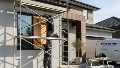 Wood rot repair on coastal home exterior by professional painters in Long Beach, CA